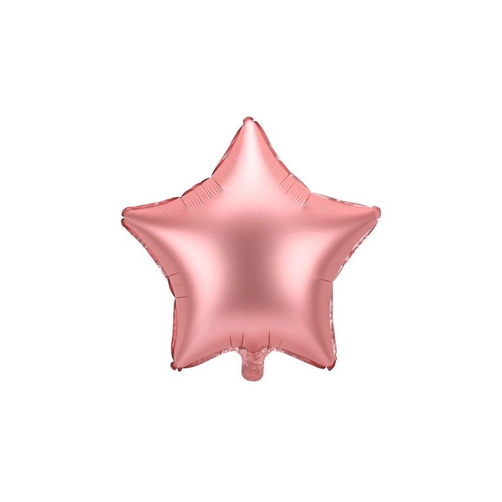 Balon foliowy Gwiazdka - PartyDeco - różowe złoto, 48 cm