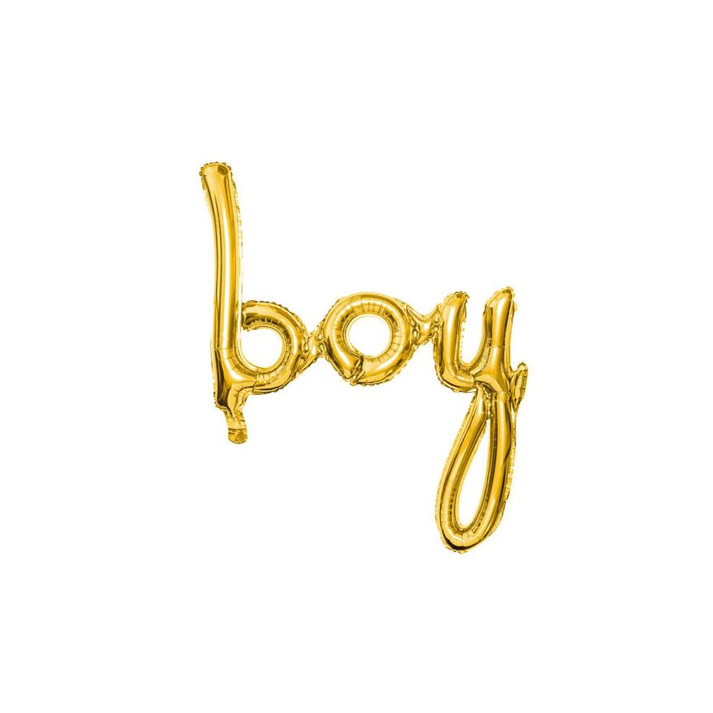 Foil balloon Boy - PartyDeco - gold, 67 x 29 cm