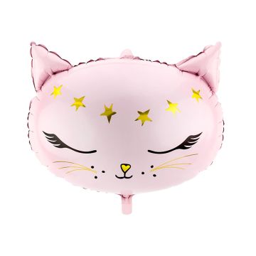 Foil balloon Kitten - PartyDeco - pink, 36 x 48 cm