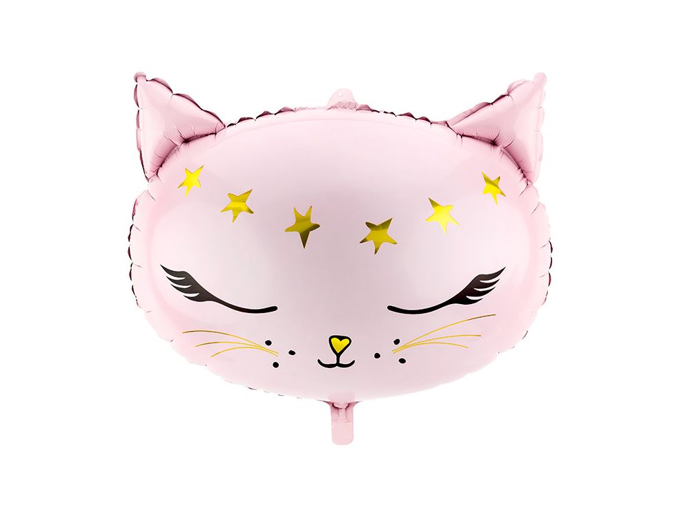Foil balloon Kitten - PartyDeco - pink, 36 x 48 cm