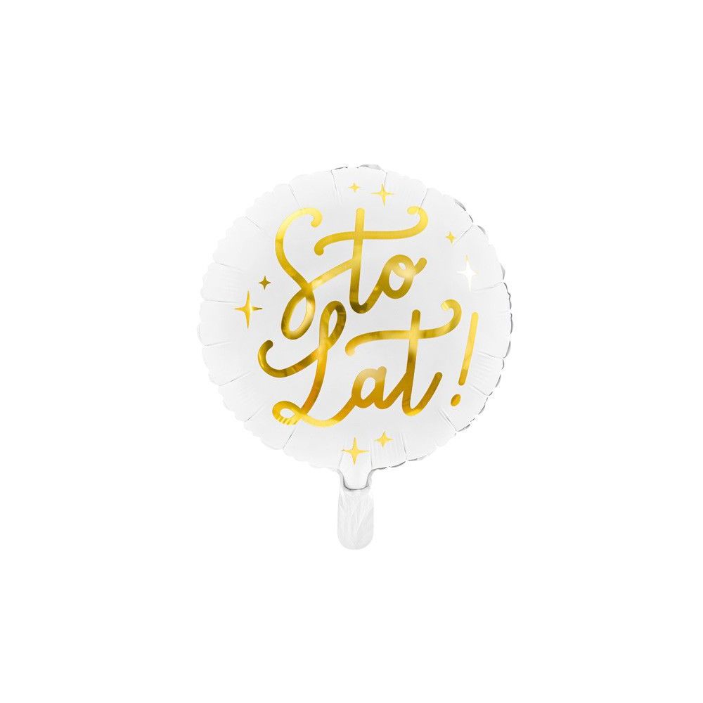 Foil balloon Happy birthday! - PartyDeco - white, 35 cm