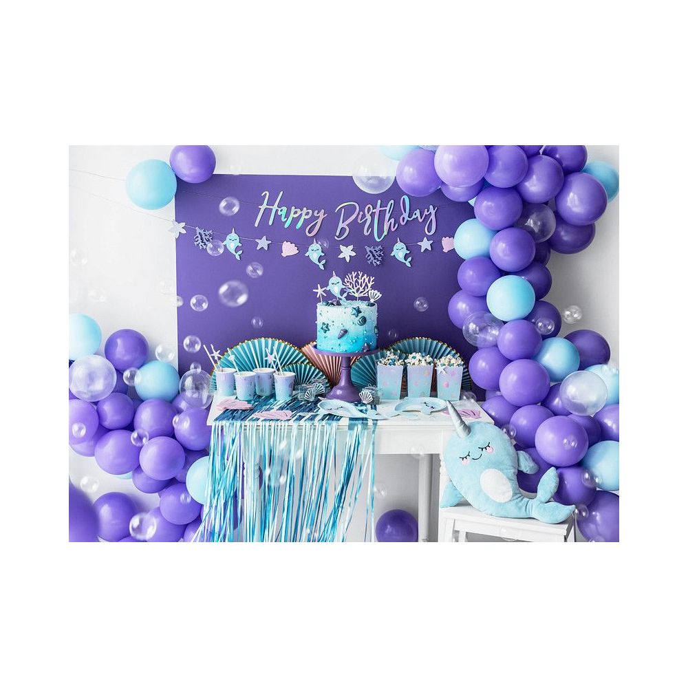 Foil balloon Narwhal - PartyDeco - blue, 53 x 87 cm