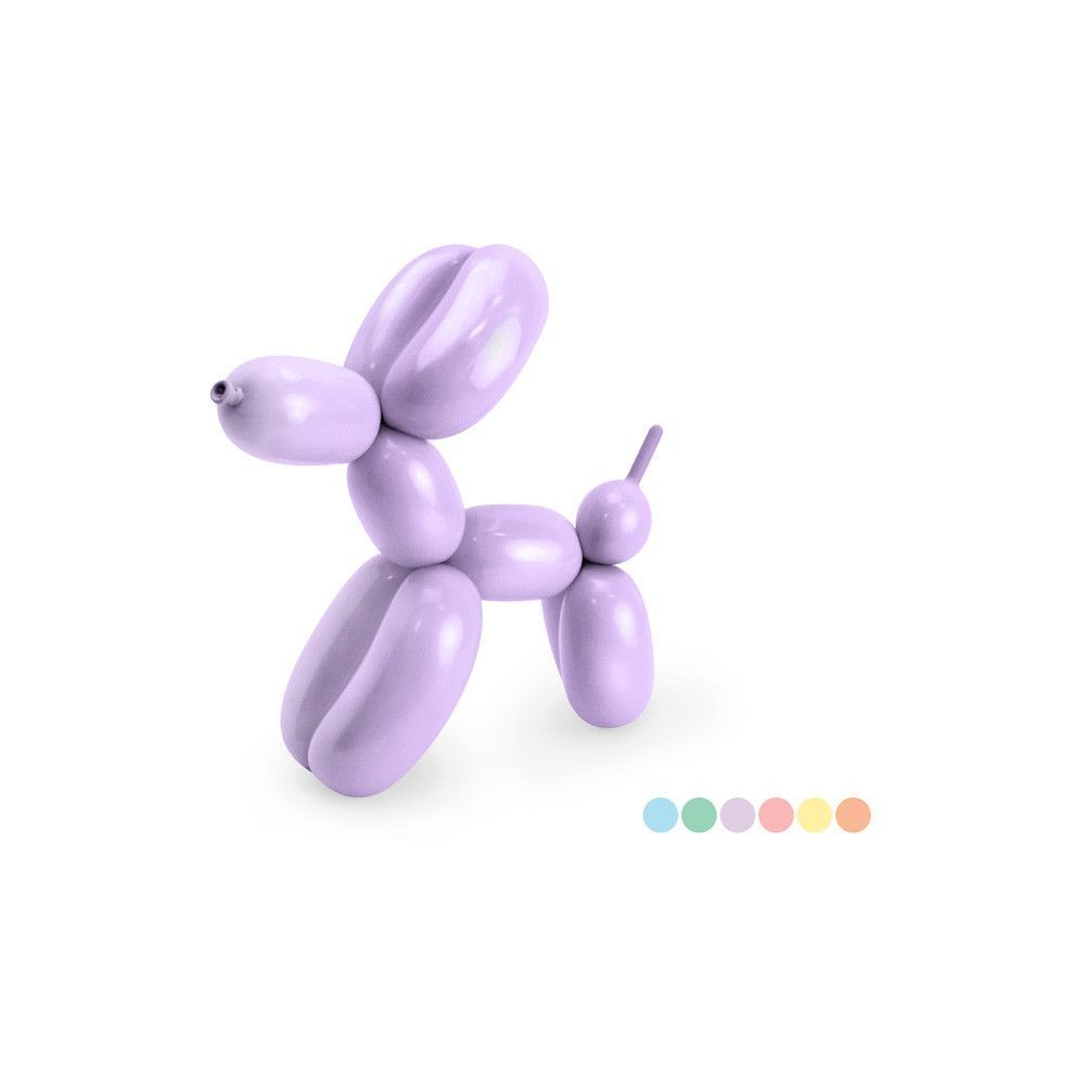Set of modeling balloons with a pump - pastel, 130 cm, 30 pcs.