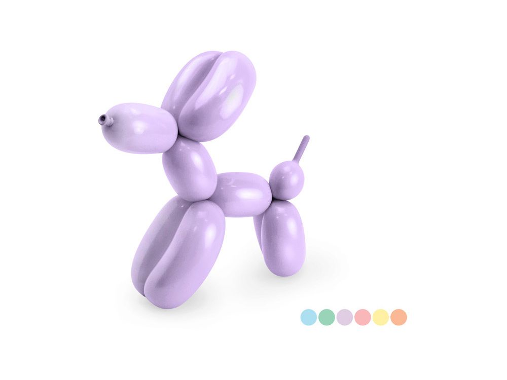 Set of modeling balloons with a pump - pastel, 130 cm, 30 pcs.