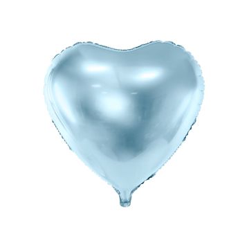 Foil balloon Heart - PartyDeco - light blue, 45 cm
