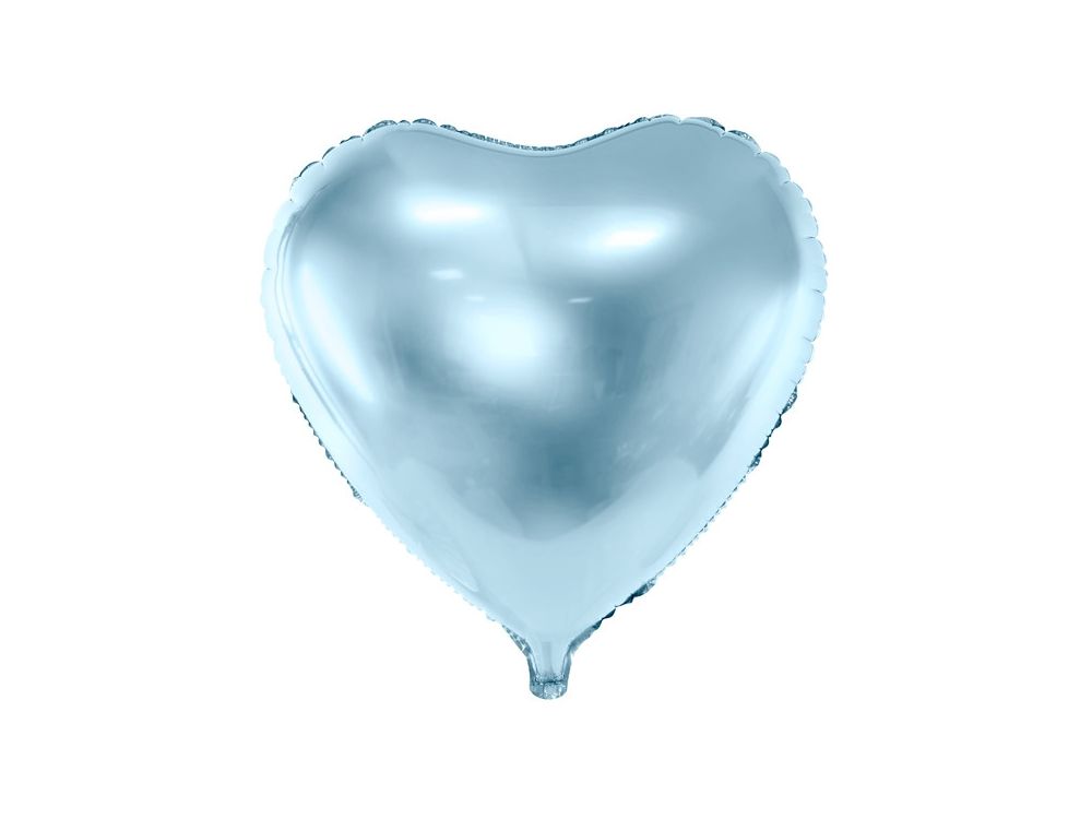 Foil balloon Heart - PartyDeco - light blue, 45 cm
