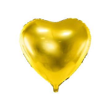 Foil balloon Heart - PartyDeco - gold, 45 cm