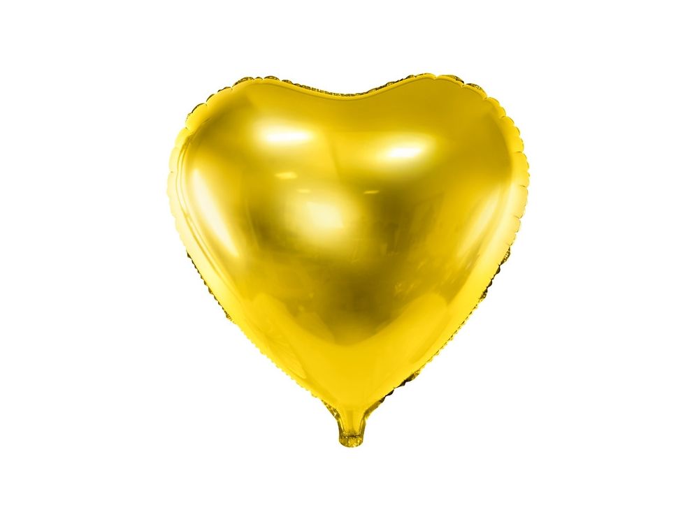 Foil balloon Heart - PartyDeco - gold, 35 cm