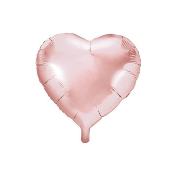 Balon foliowy Serce - PartyDeco - różowe złoto, 45 cm