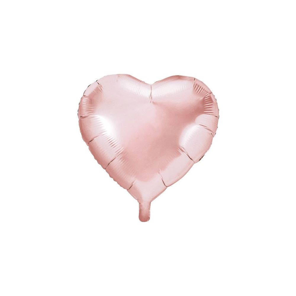 Foil balloon Heart - PartyDeco - rose gold, 45 cm