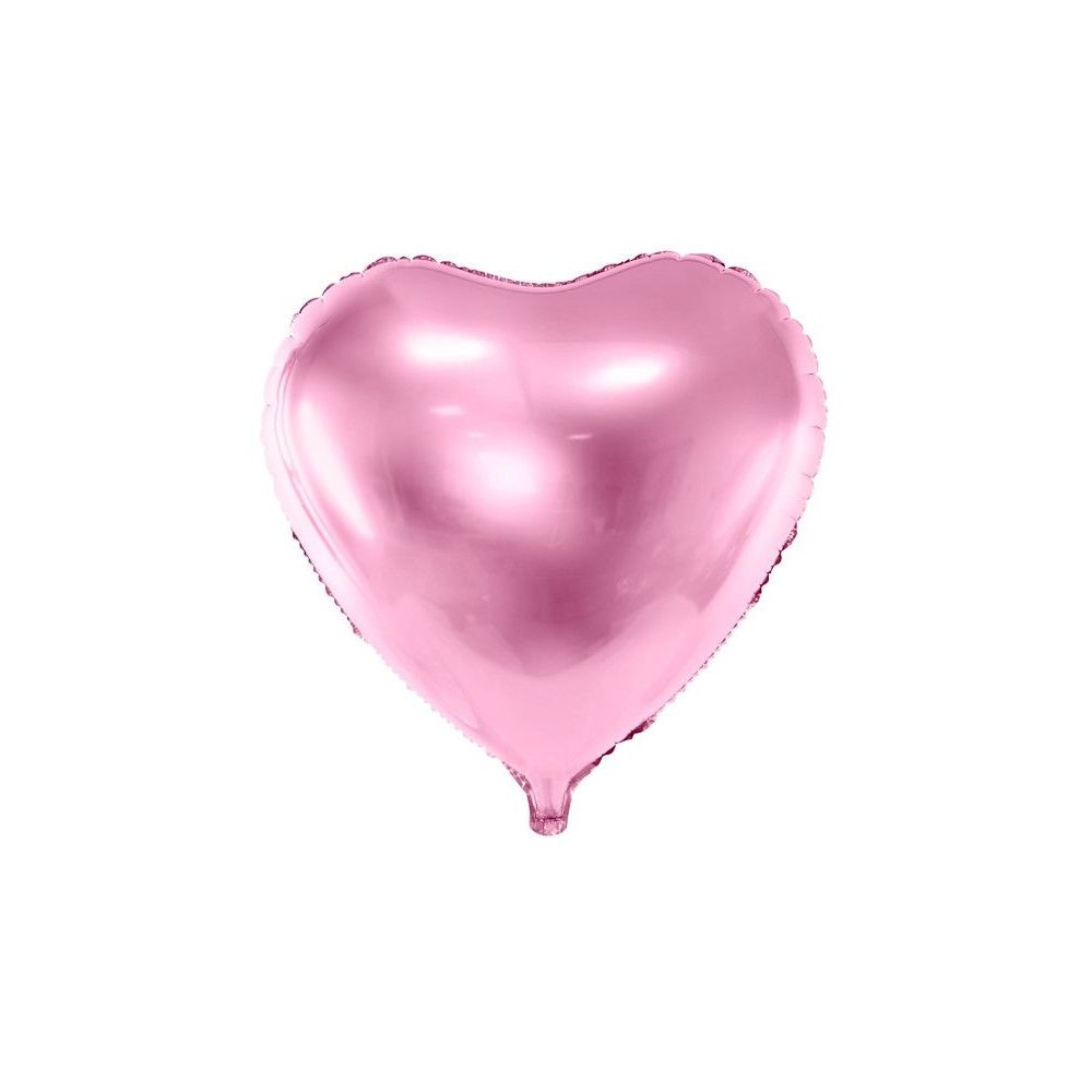 Balon foliowy Serce - PartyDeco - jasnoróżowy, 45 cm