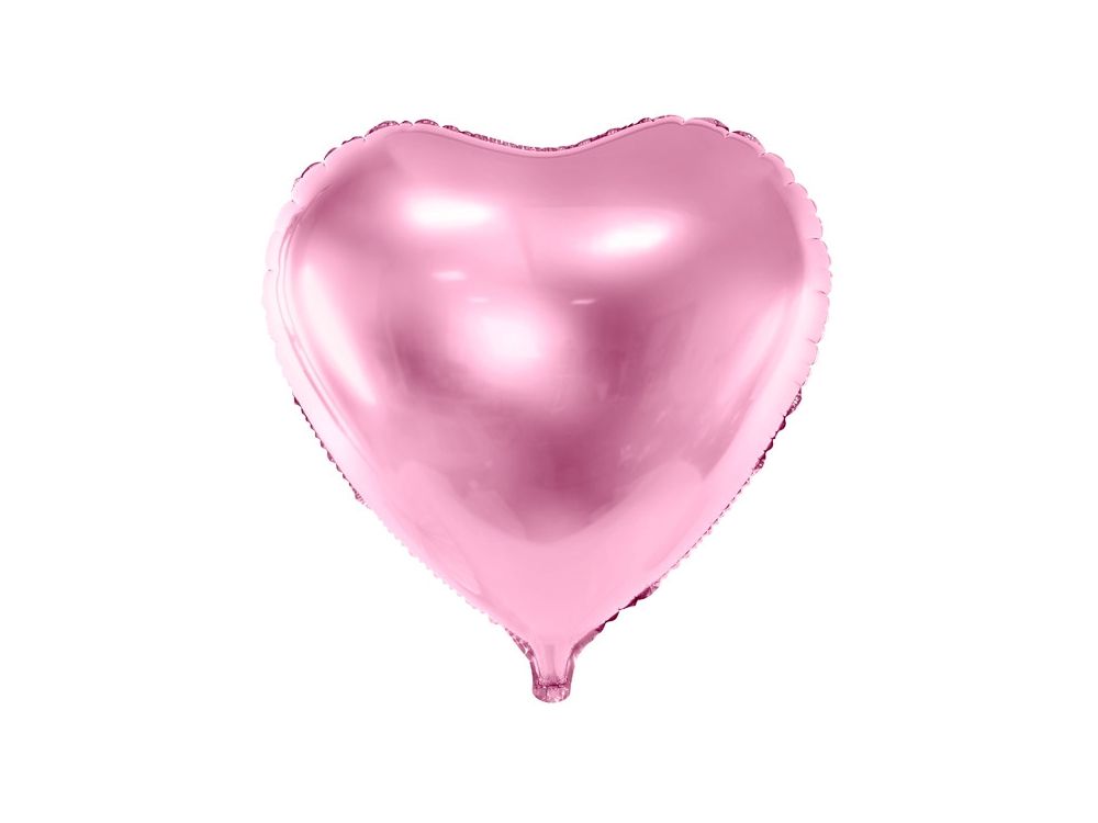 Foil balloon Heart - PartyDeco - light pink, 45 cm