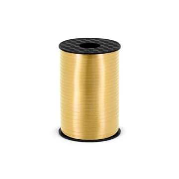 Plastic ribbon for balloons - PartyDeco - gold, 5 mm x 225 m