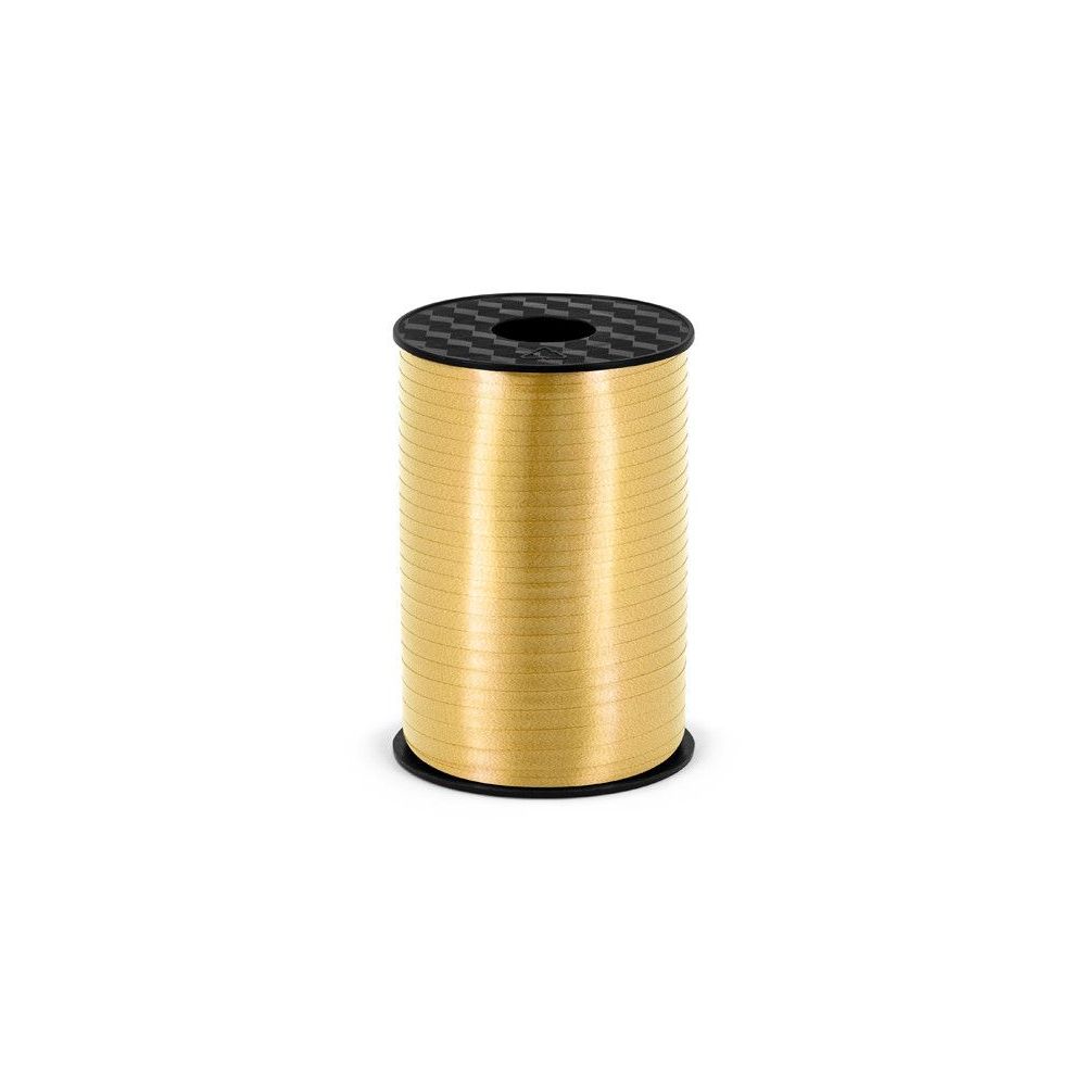 Plastic ribbon for balloons - PartyDeco - gold, 5 mm x 225 m