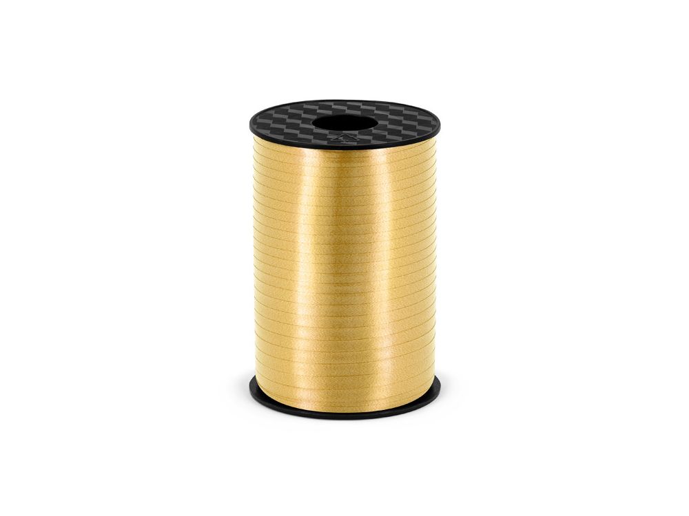 Plastic ribbon for balloons - PartyDeco - gold, 5 mm x 225 m