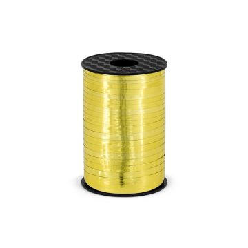 Plastic ribbon for balloons - PartyDeco - metallic gold, 5 mm x 225 m