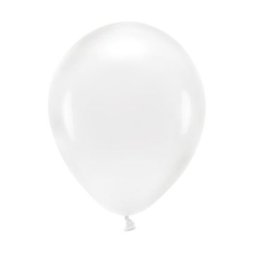 Eco latex balloons, metallic - PartyDeco - transparent, 26 cm, 10 pcs.
