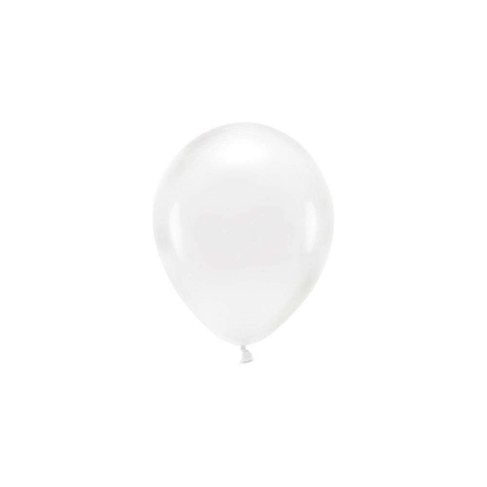 Balony lateksowe Eco, metaliczne - PartyDeco - transparentne, 26 cm, 10 szt.