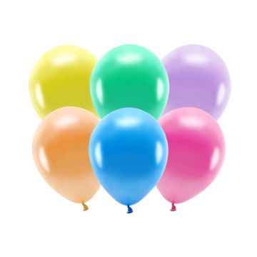 Balony lateksowe Eco, metaliczne - PartyDeco - kolorowe, 26 cm, 10 szt.