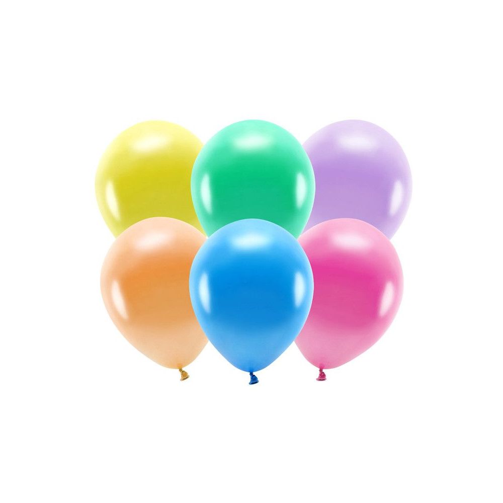 Eco latex balloons, metallic - PartyDeco - colored, 26 cm, 10 pcs.