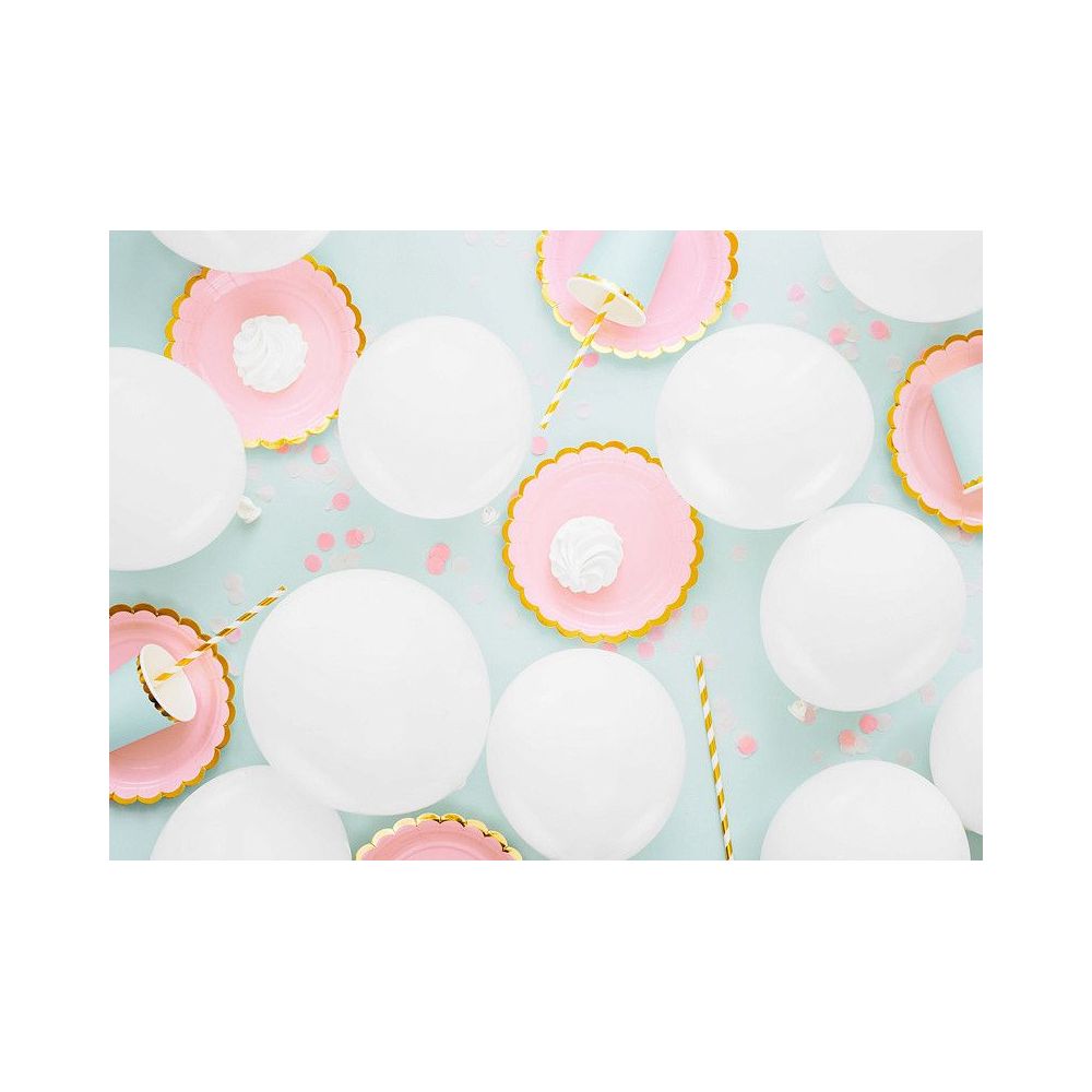 Balony lateksowe Eco, pastelowe - PartyDeco - białe, 26 cm, 100 szt.