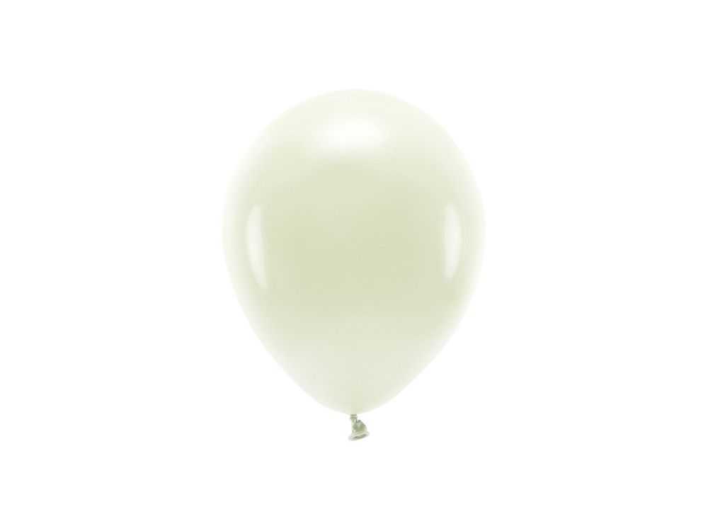 Balony lateksowe Eco, pastelowe - PartyDeco - kremowe, 26 cm, 10 szt.