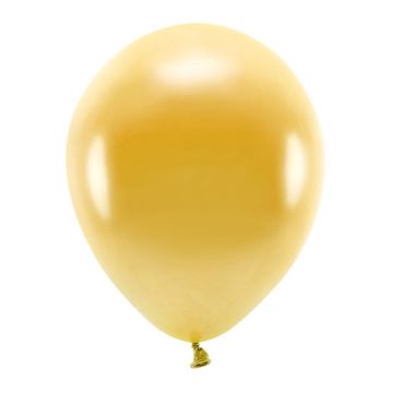 Eco latex balloons, metallic - PartyDeco - gold, 30 cm, 10 pcs.