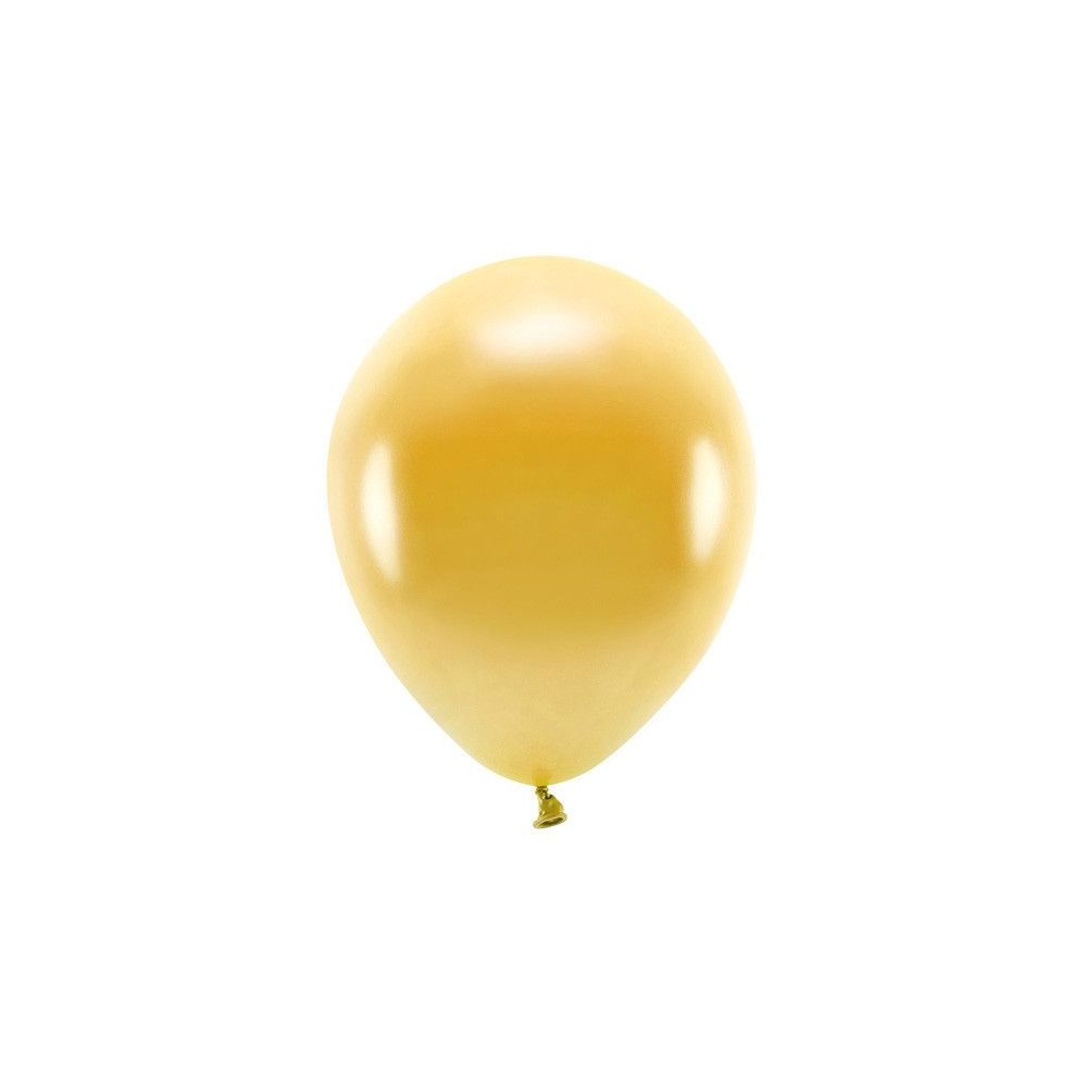 Balony lateksowe Eco, metaliczne - PartyDeco - złote, 30 cm, 10 szt.