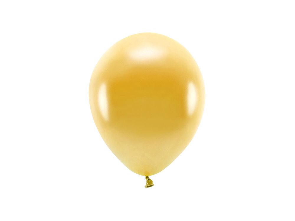 Eco latex balloons, metallic - PartyDeco - gold, 30 cm, 10 pcs.