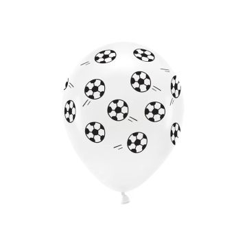Eco latex balloons, pastel - PartyDeco - white, balls, 33 cm, 6 pcs.
