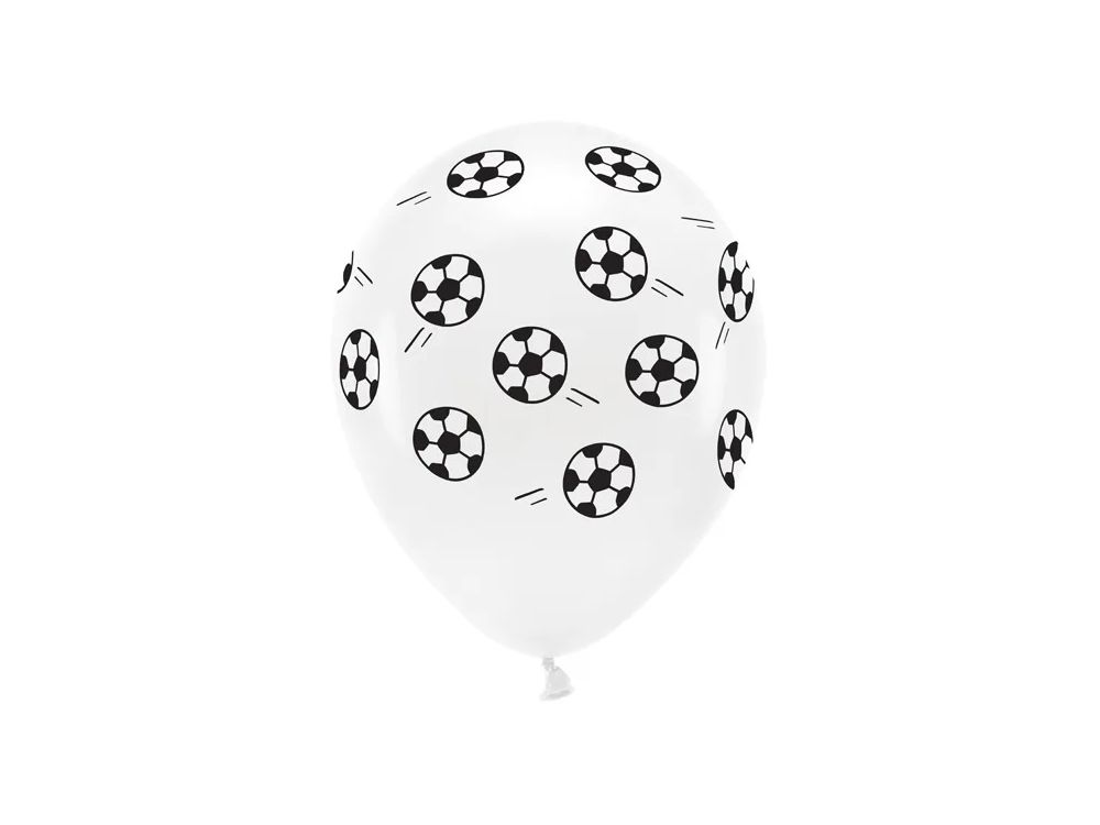 Eco latex balloons, pastel - PartyDeco - white, balls, 33 cm, 6 pcs.