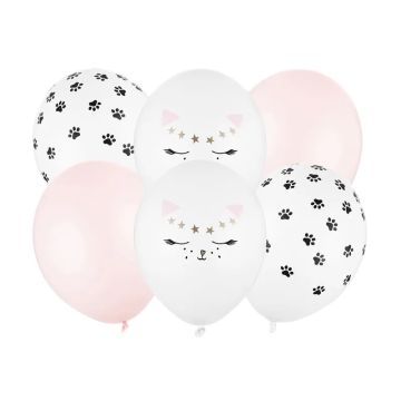 Latex balloons - PartyDeco - Kitten, mix, 30 cm, 6 pcs.
