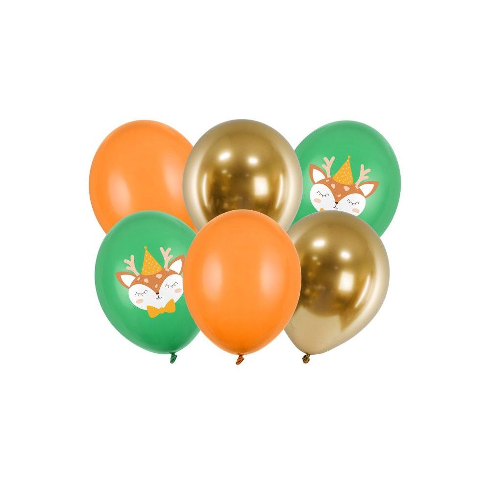 Latex balloons - PartyDeco - Deer, 30 cm, 6 pcs.