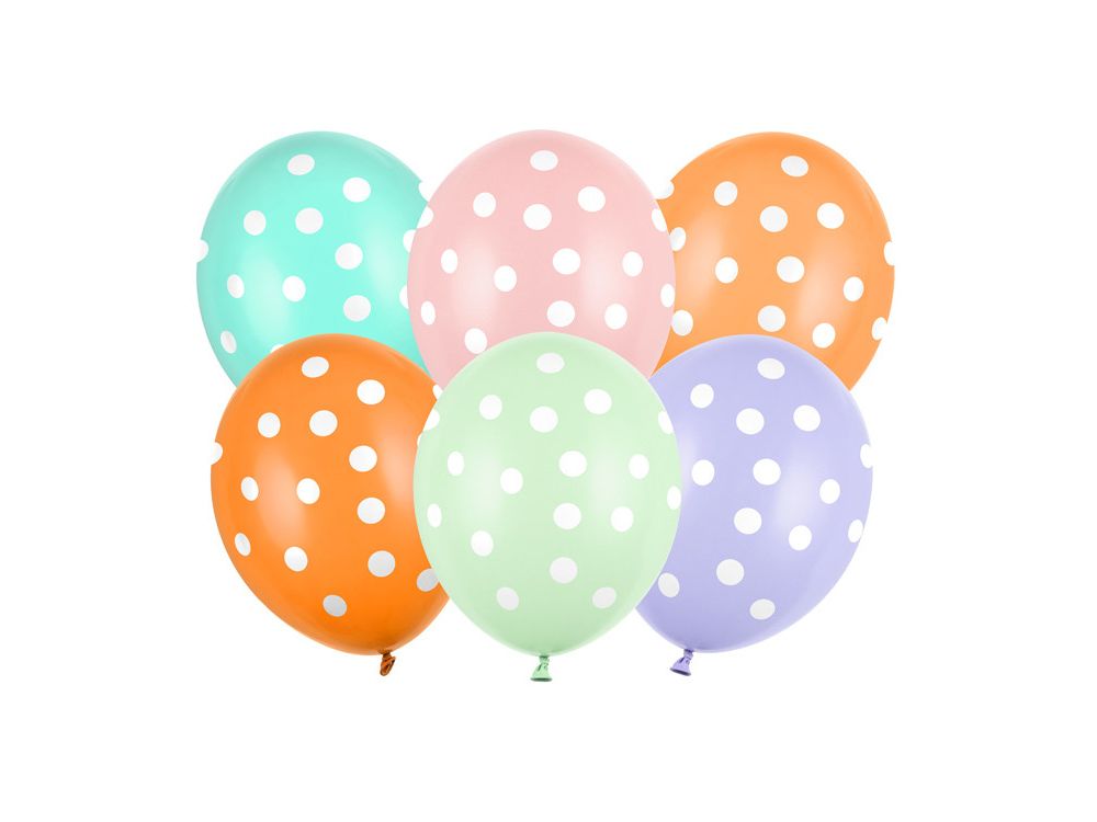 Latex balloons - PartyDeco - Dots, mix, 30 cm, 6 pcs.