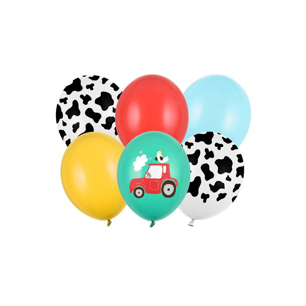 Balony lateksowe - PartyDeco - Farma, mix, 30 cm, 6 szt.