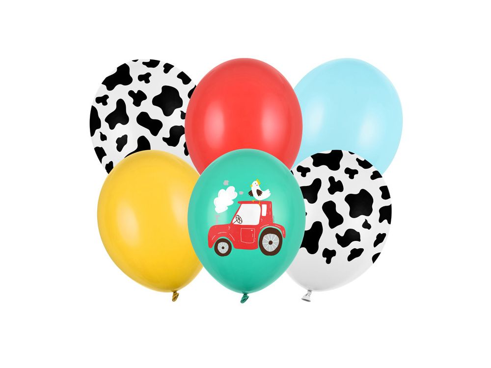 Latex balloons - PartyDeco - Farm, mix, 30 cm, 6 pcs.