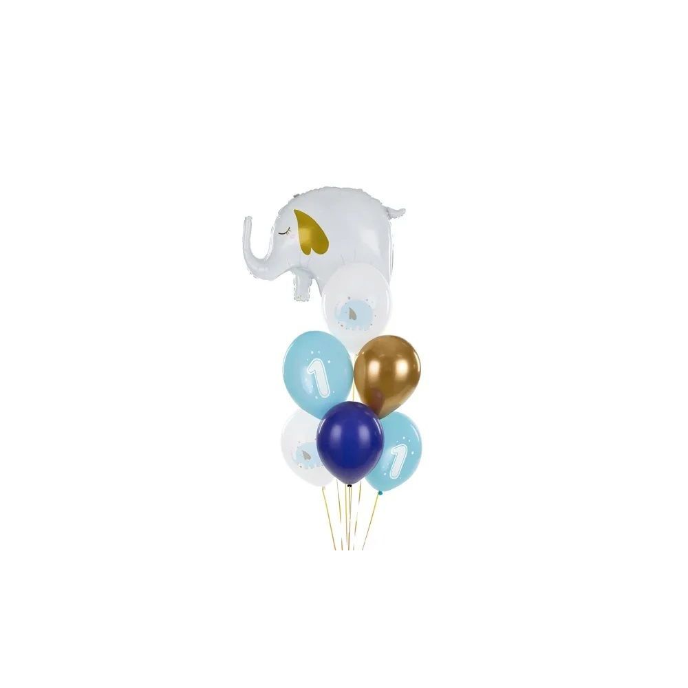 Balony lateksowe - PartyDeco - Roczek, błękitny mix, 30 cm, 6 szt.