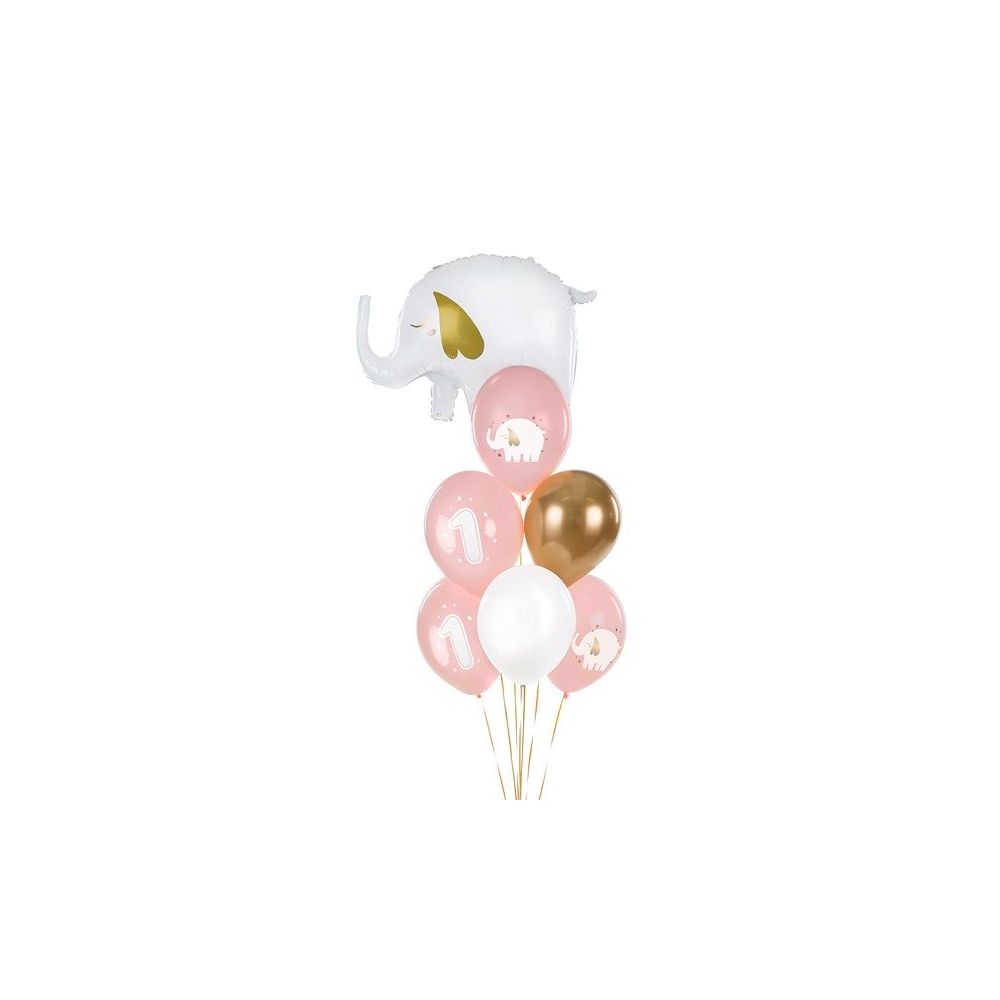 Balony lateksowe - PartyDeco - Roczek, różowy mix, 30 cm, 6 szt.