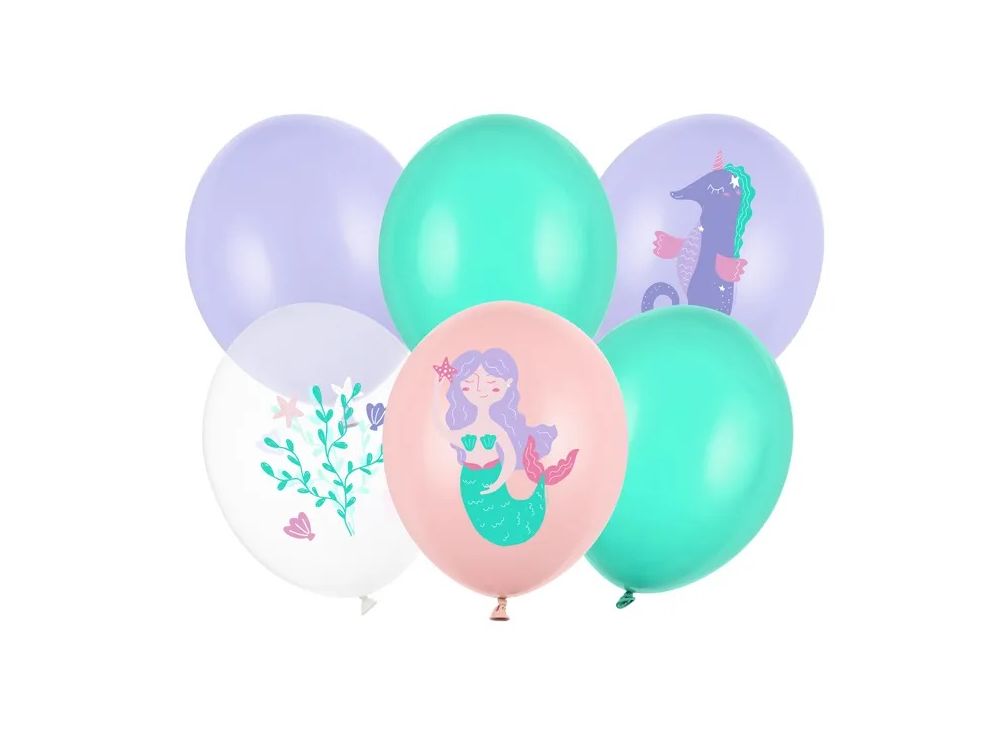 Balony lateksowe - PartyDeco - Morski świat, mix, 30 cm, 6 szt.