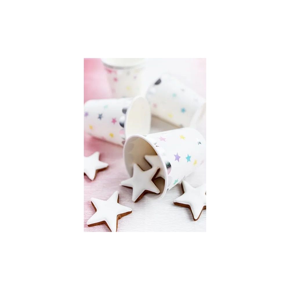 Paper cups - PartyDeco - Unicorn, stars, 6 pcs.