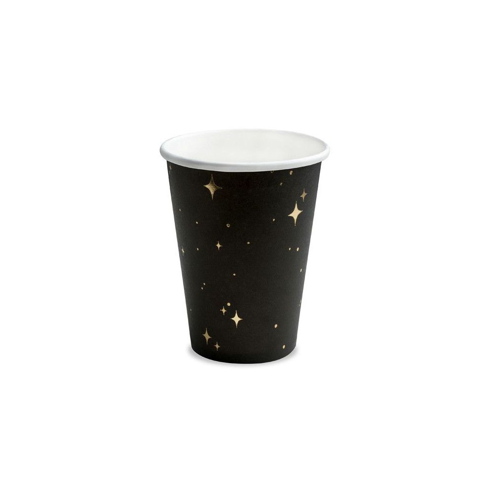 Paper cups - PartyDeco - Night sky, black, 6 pcs.
