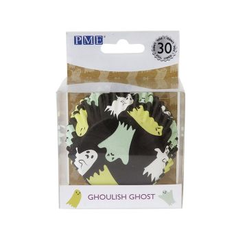 Papilotki do muffinek na Halloween - PME - Ghoulish Ghost, 30 szt.