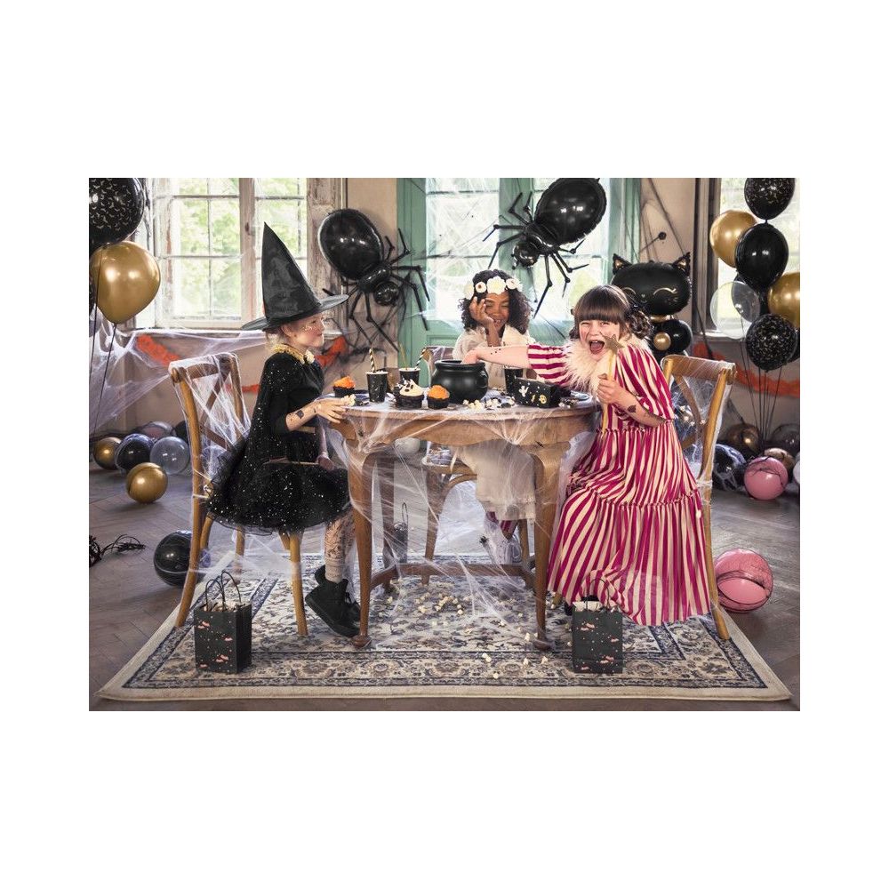 Balon foliowy na Halloween - PartyDeco - Pająk, czarny, 60 x 101 cm