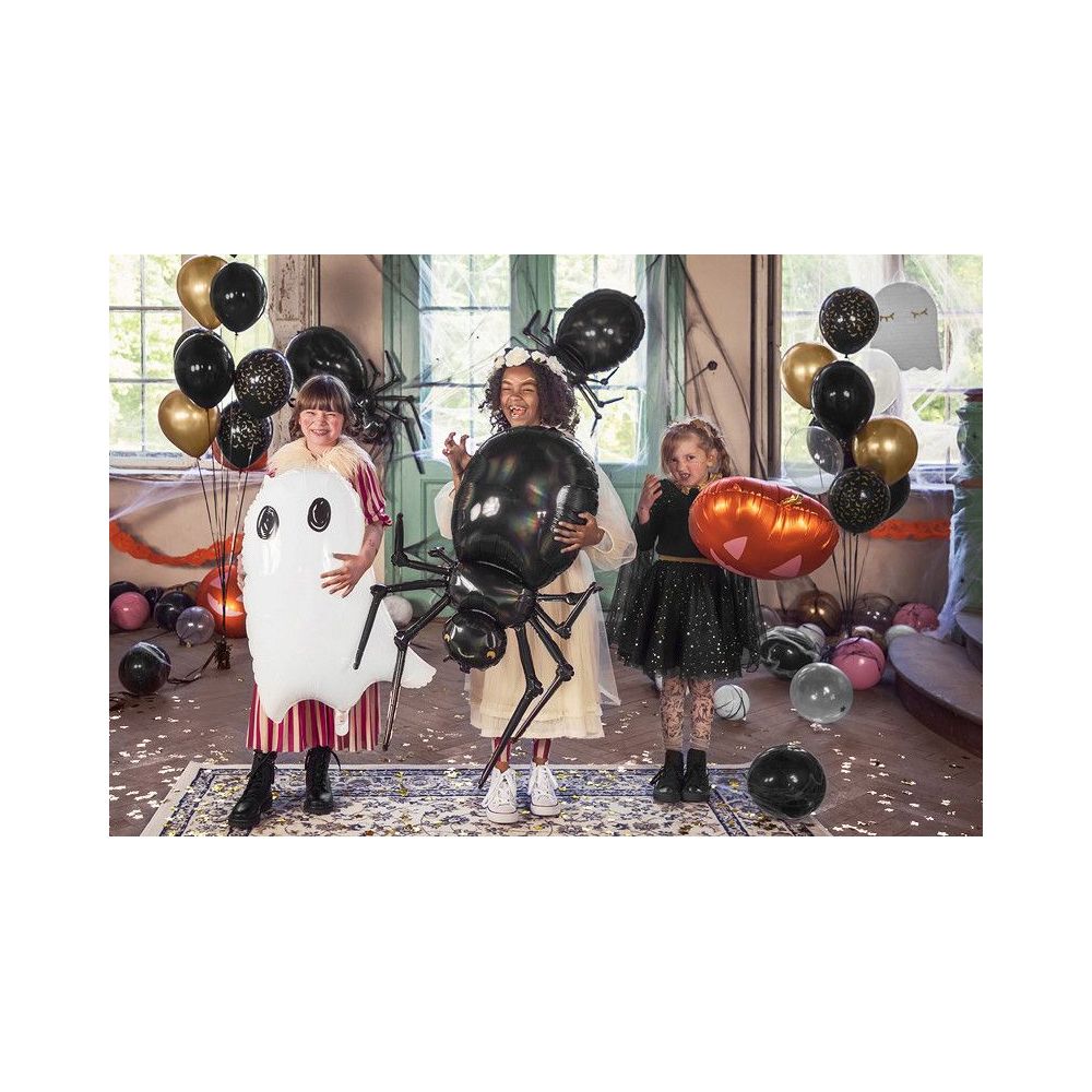 Balon foliowy na Halloween - PartyDeco - Pająk, czarny, 60 x 101 cm