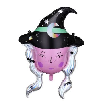 Foil balloon for Halloween - PartyDeco - Witch, 61.5 x 86.5 cm