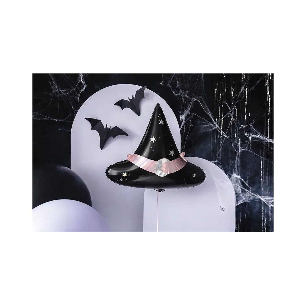 Balon foliowy na Halloween - PartyDeco - Kapelusz Czarownicy, 60 x 48 cm