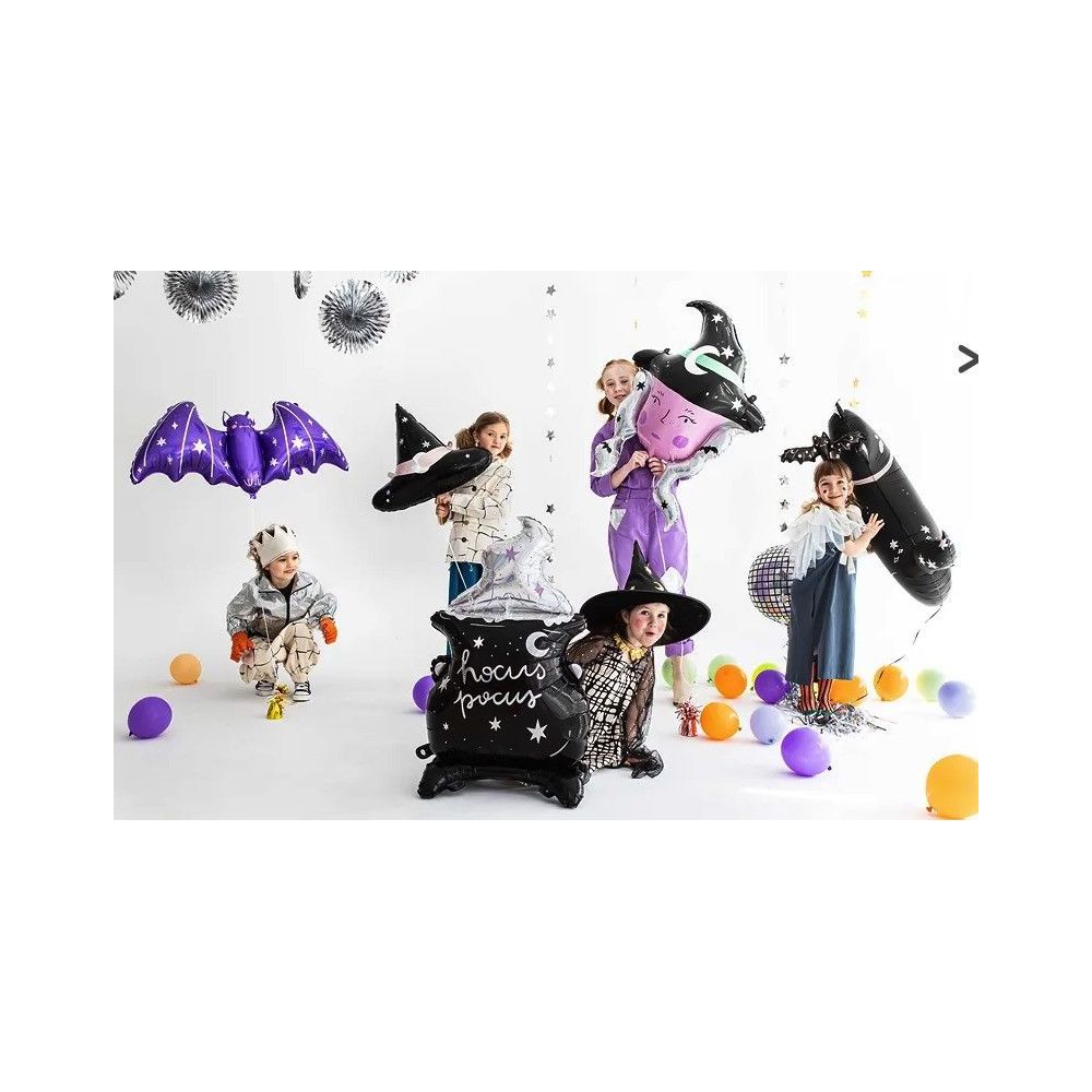 Balon foliowy na Halloween - PartyDeco - Kociołek, 48 x 80 cm