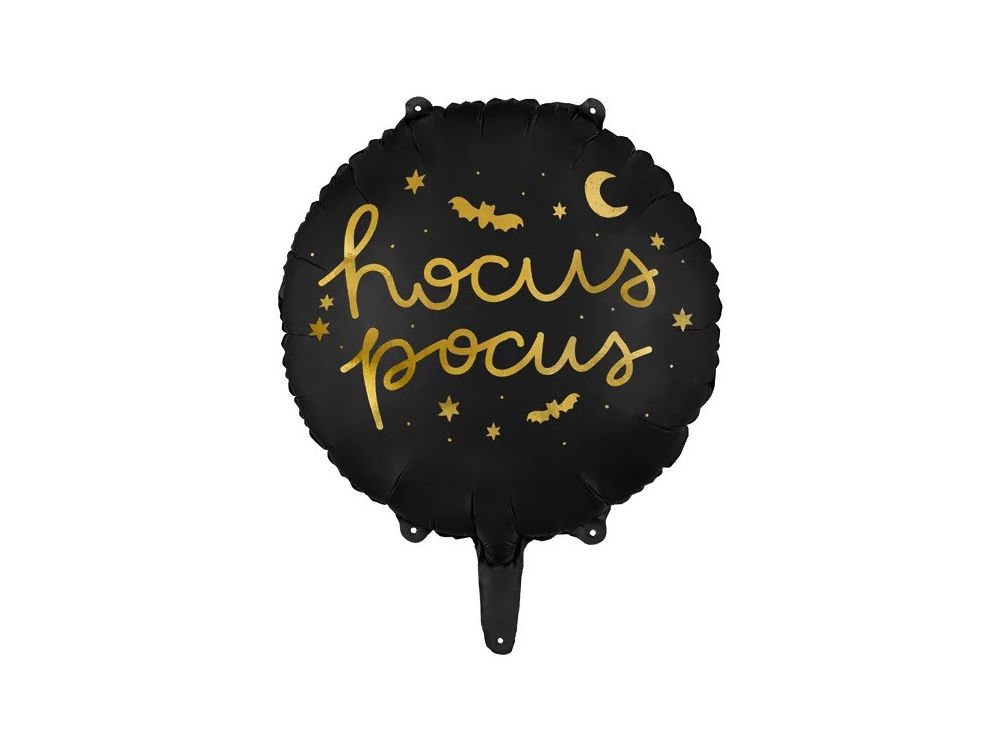 Balon foliowy na Halloween - PartyDeco - Hocus Pocus, czarny, 35 cm