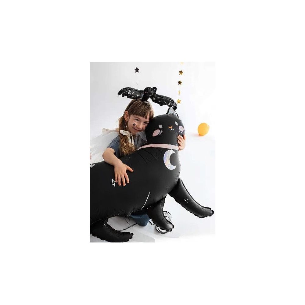 Balon foliowy na Halloween - PartyDeco - Kot, czarny, 81 x 80 cm
