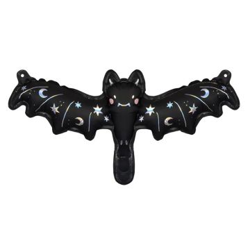 Foil balloon for Halloween - PartyDeco - Bat, black, 35 x 12 cm